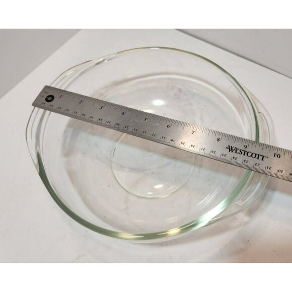 Vintage Classic Pyrex Clear Glass Bowl Nesting Set w/Handles 23 & 24 1.5 & 2 QT - Picture 11 of 15